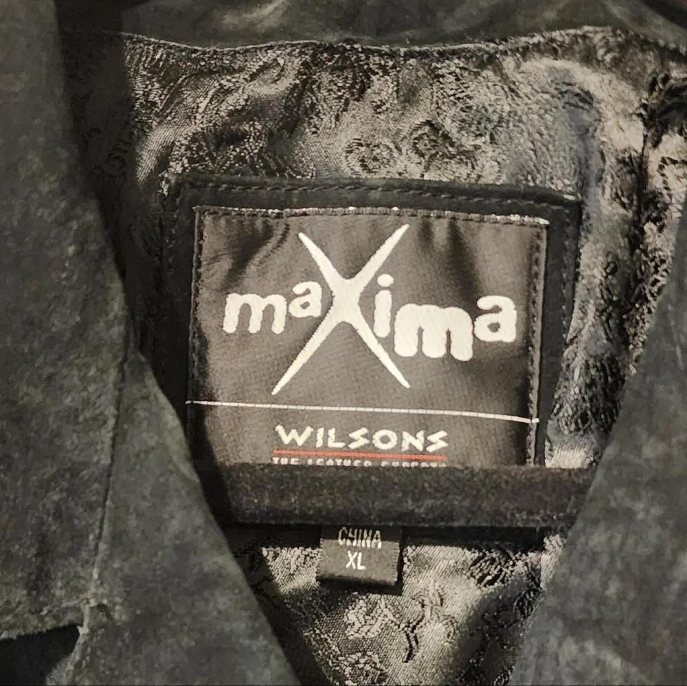 Wilsons Leather Vintage Black Suede Jacket, Size XL - Picture 5 of 7